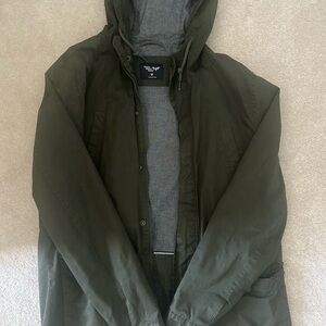 All Saints Dark Green Hooded Jacket
